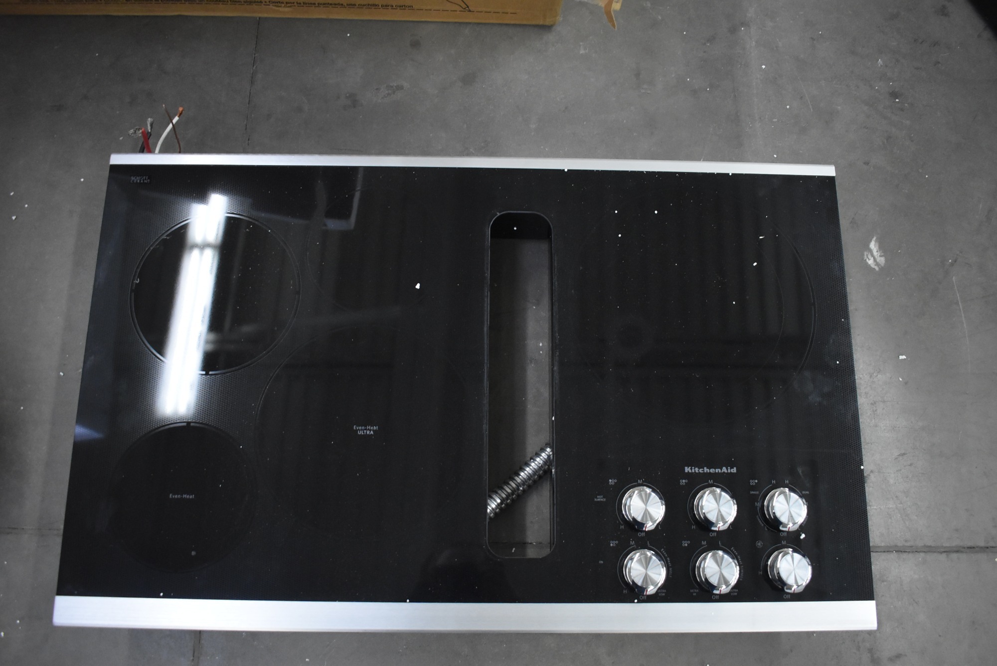 Kitchenaid Kced606gss 36 Black Downdraft Electric Cooktop