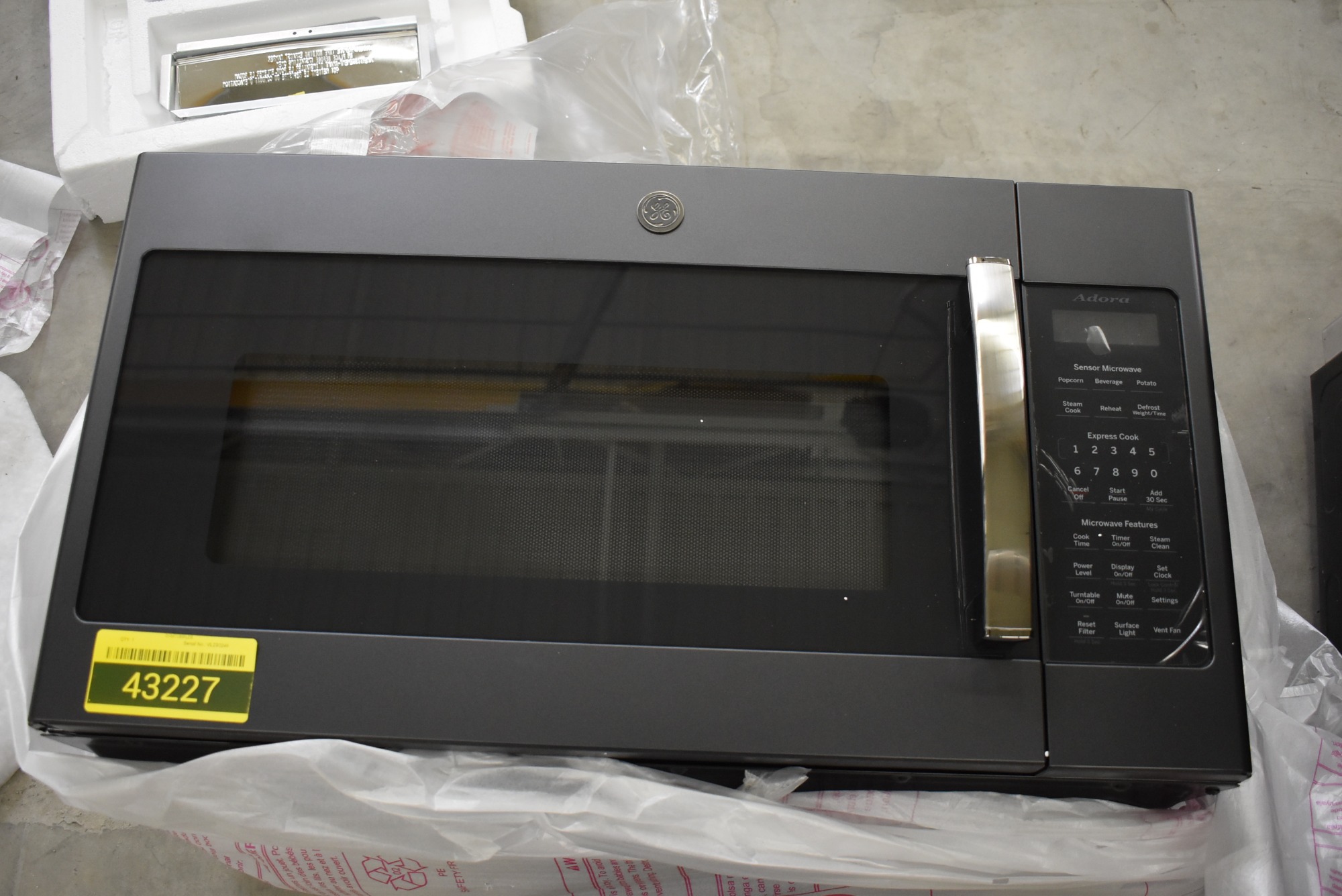 GE Adora DVM7195FLDS 30" Black Slate Over-The-Range Microwave NOB