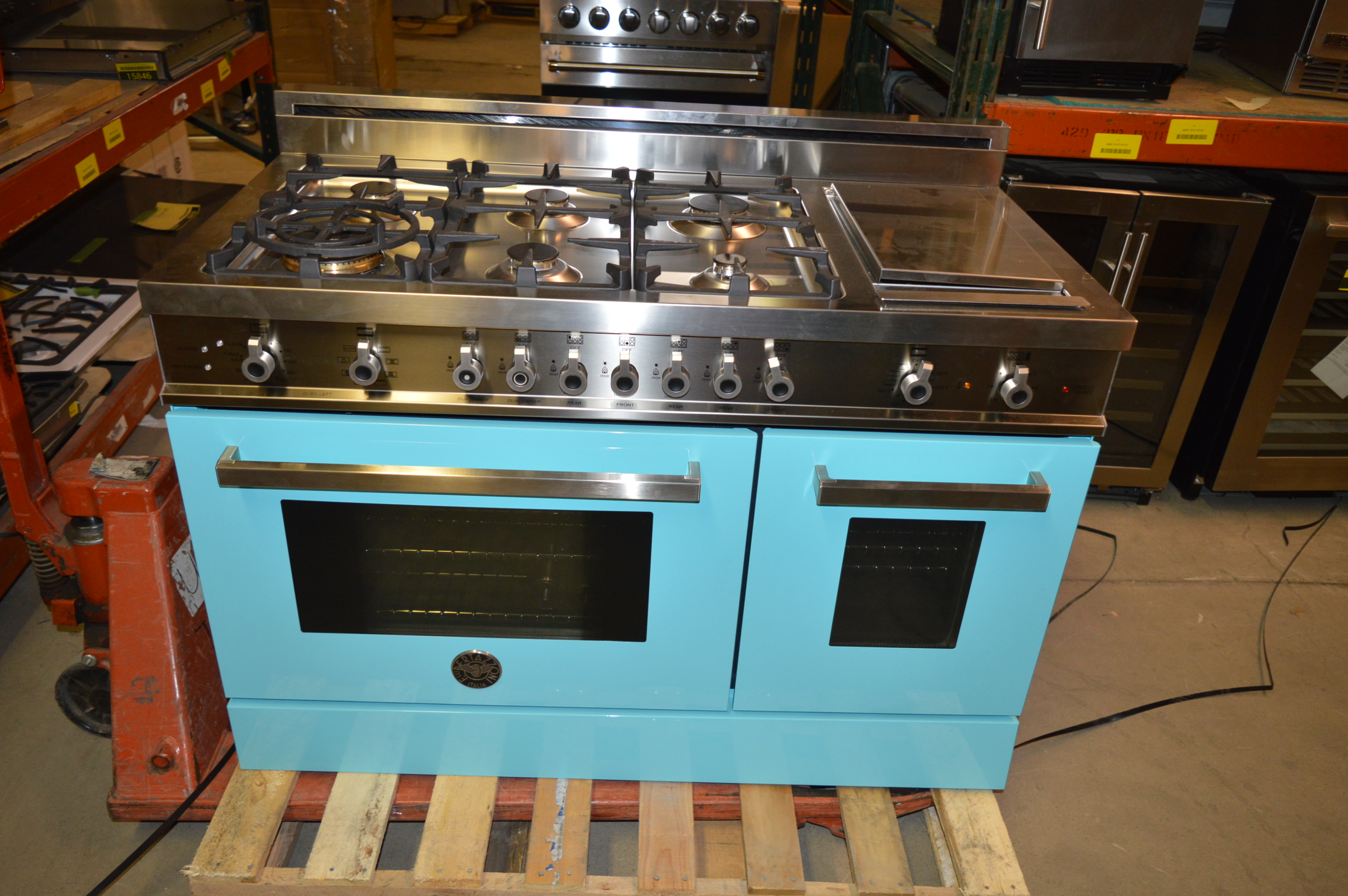 Bertazzoni Professional Pro486gdfsaz 48 Azzurro Freestanding