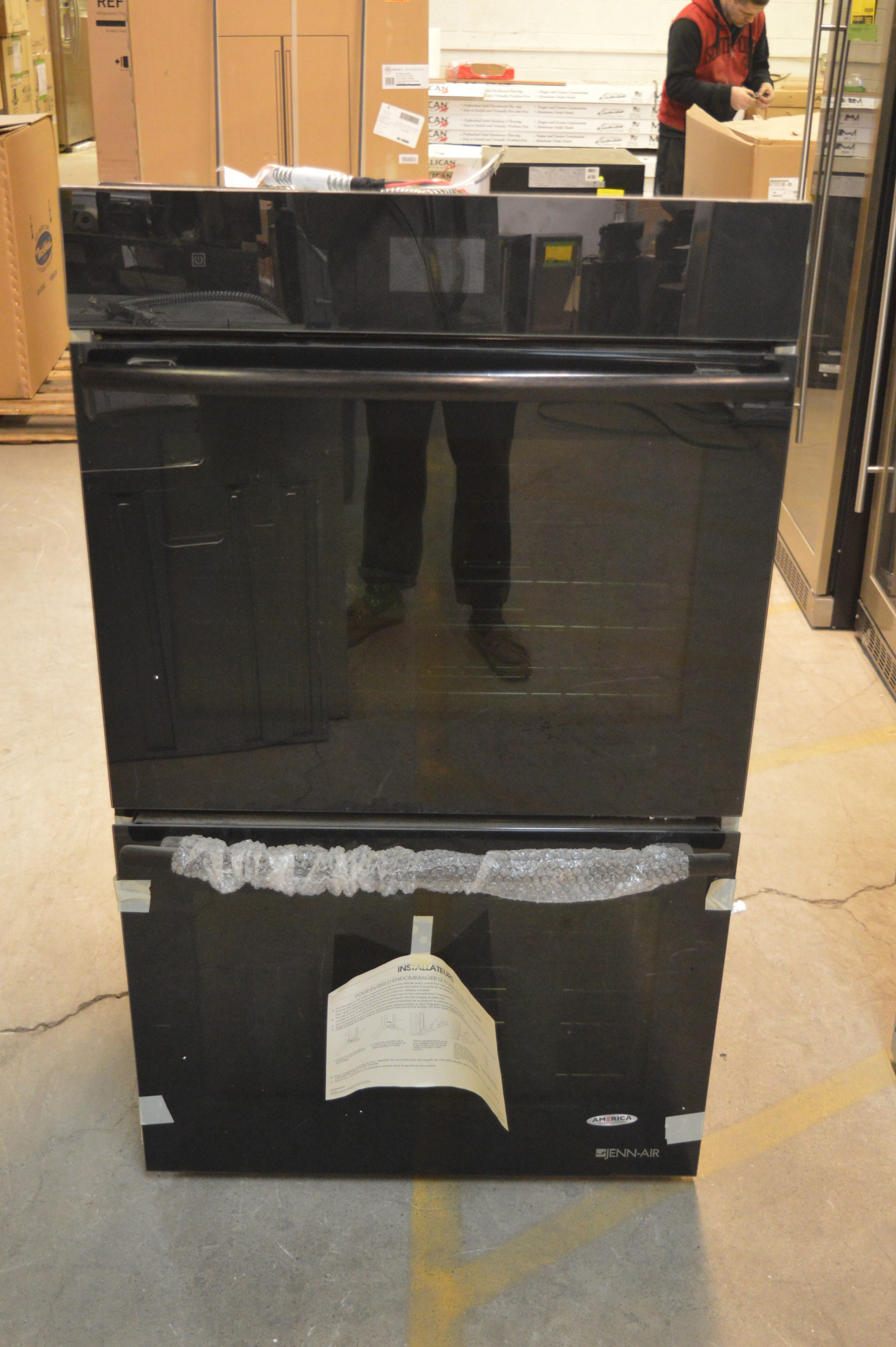 JennAir JJW2830DB 30" Black Floating Glass Double Wall Oven NOB 5407